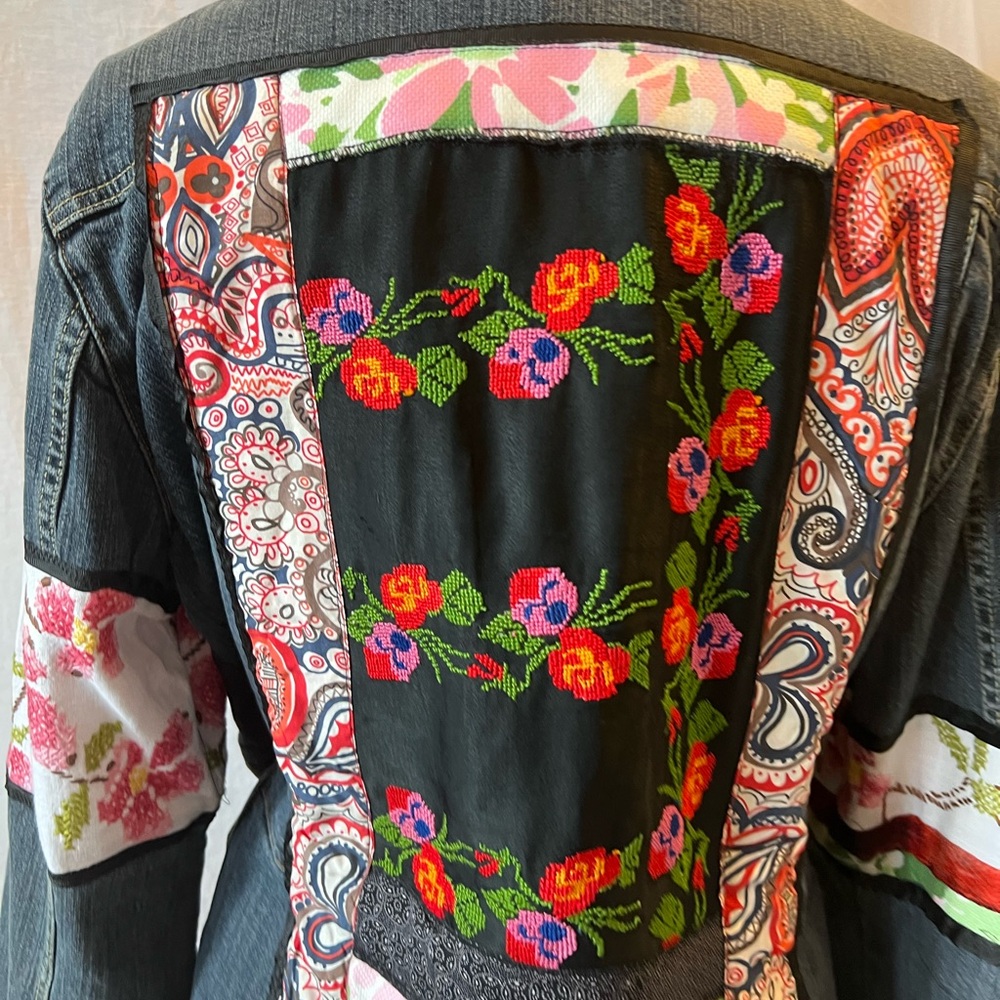 Colorful Patchwork Denim Jacket - Picture 2 of 12
